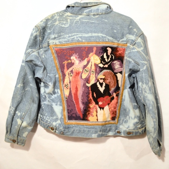 Kolorway Jackets & Blazers - KOLORWAY Vintage Upcycled Denim Jacket Large VTG